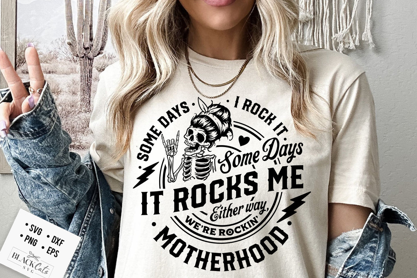 Some days I rock it some days it rocks me svg, Motherhood svg, Rocking motherhood svg, Funny motherhood skull svg, Mom Life Svg, Mom svg