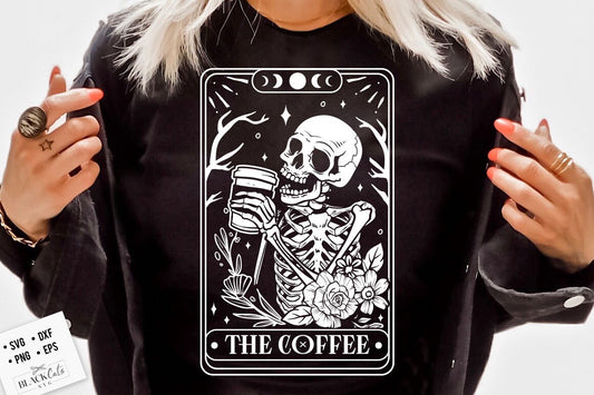 The Coffee Tarot Card SVG, Coffee tarot svg, Coffee tarot card svg, Coffee skull svg, Coffee svg, Coffee lover svg, Coffee shirt svg