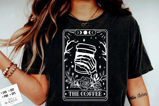 The Coffee Tarot Card SVG, Coffee tarot svg, Skull coffee svg, Coffee tarot card svg, Coffee skull svg, Coffee svg, Coffee lover svg