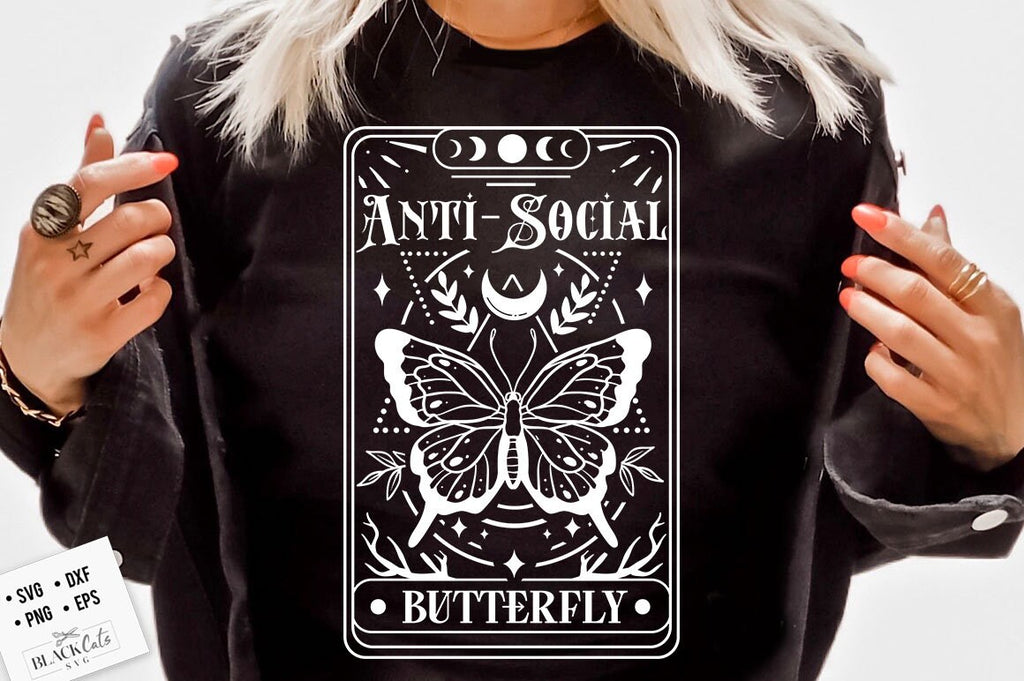 Anti-social Butterfly SVG, Antisocial SVG, Antisocial butterfly svg, T ...