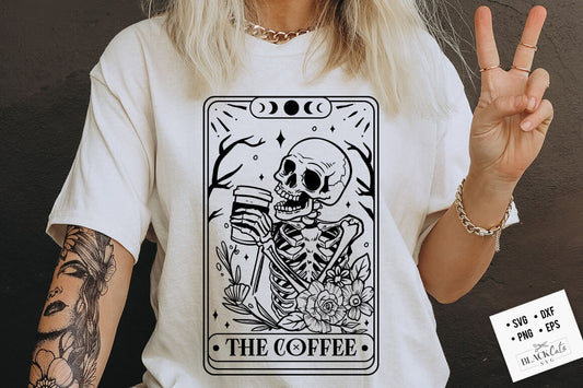 The Coffee Tarot Card SVG, Coffee tarot svg, Coffee tarot card svg, Coffee skull svg, Coffee svg, Coffee lover svg, Coffee shirt svg