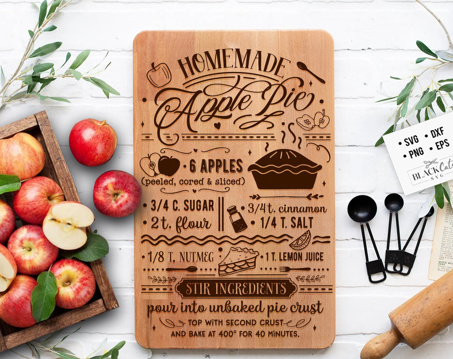 Apple pie recipe svg, Homemade apple pie svg, Fall recipe svg, Autumn recipes svg, Apple pie svg