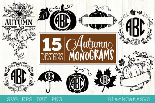 Autumn monograms svg, Autumn svg, Fall Monograms bundle svg, autumn svg design, thanksgiving svg, autumn cliparts svg, fall illustrations