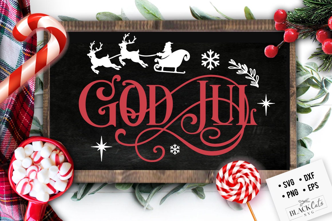 God Jul svg, Scandinavian Christmas svg, God Jul Christmas svg, Norwegian Christmas svg, Swedish Christmas svg, God Jul