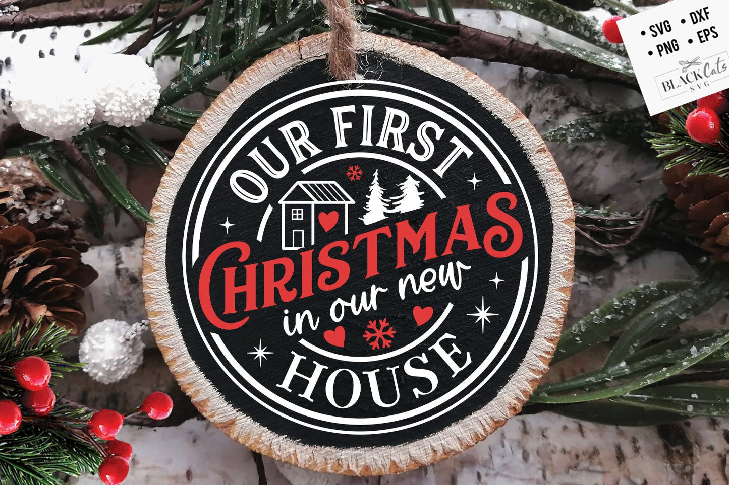 Our First Christmas 2023 svg, First Christmas House svg, New house svg, Our first Christmas svg, First Christmas round ornament svg