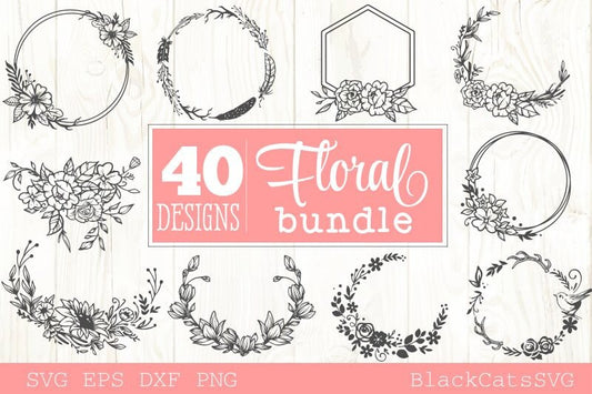 Floral bundle SVG, Flower frames bundle svg, plants svg, Flowers bundle svg, Funny gardening svg, Flower bouquets svg