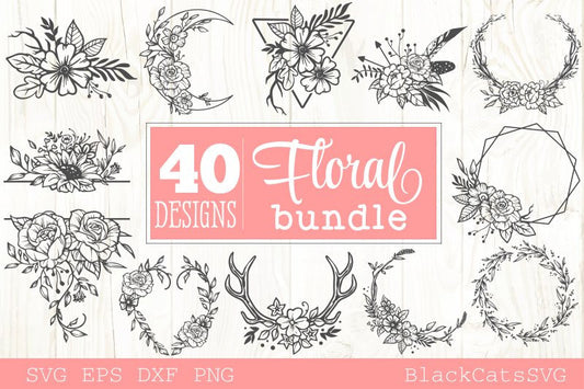 Floral bundle SVG, Flower frames bundle svg, plants svg, Flowers bundle svg, Funny gardening svg, Flower bouquets svg