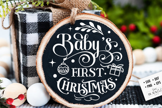 Baby's First Christmas svg, First Christmas ornament svg, My First Christmas svg, First Christmas round ornament svg, New baby svg