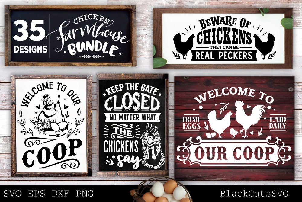 Chicken farmhouse svg bundle, Funny Chicken bundle svg, Farmhouse Chicken svg, Welcome to coop svg, Farm fresh eggs svg, Coop rustic sign