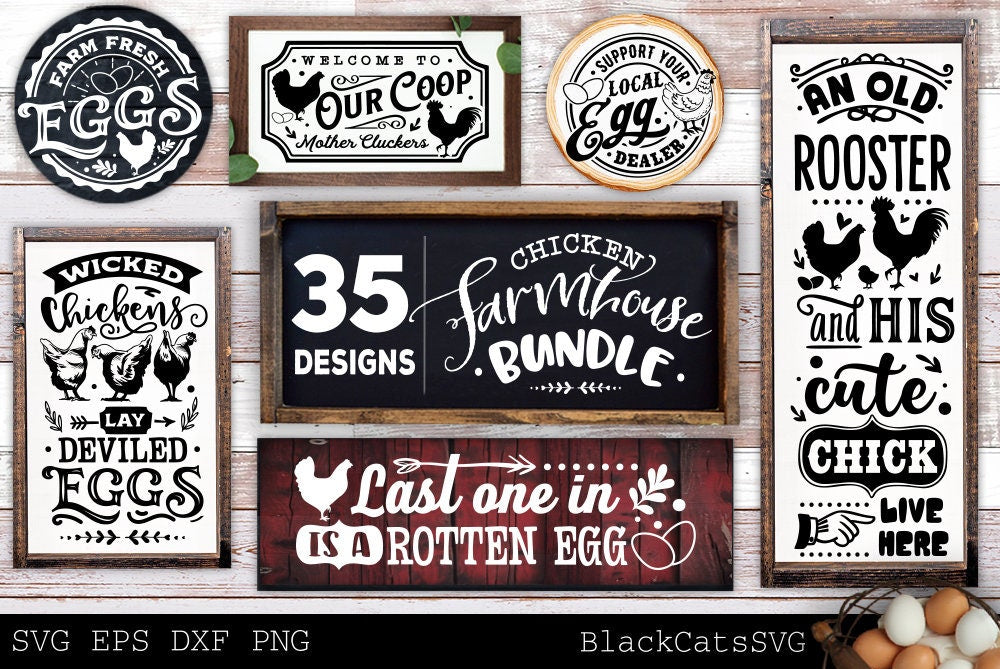 Chicken farmhouse svg bundle, Funny Chicken bundle svg, Farmhouse Chicken svg, Welcome to coop svg, Farm fresh eggs svg, Coop rustic sign