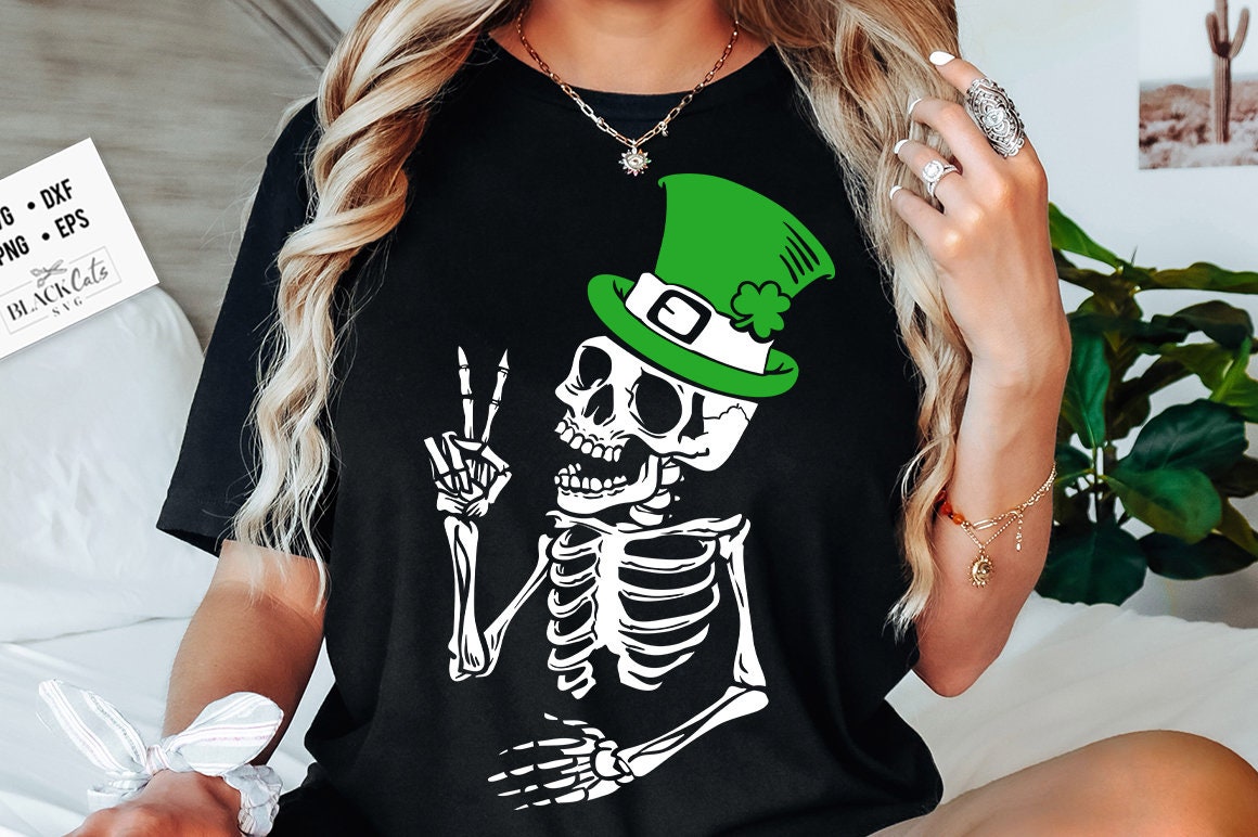 Patrick's day skeleton SVG, Happy St Patrick's Day svg, St Paddy's SVG, St Patricks Day SVG, Skull Patrick svg, St Patrick's Day