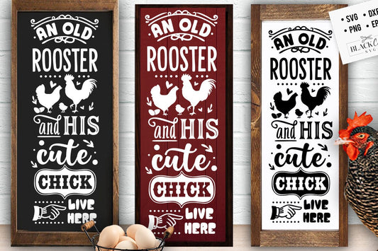 An old rooster and his chick live here svg, Chicken svg, Funny chickens svg, coop svg, Farmhouse chicken svg, Sarcastic chicken svg