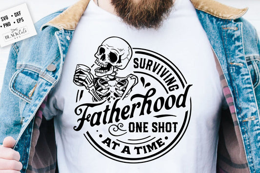 Surviving fatherhood one shot at a time svg, Father's Day svg, Funny Dad svg, Birthday Dad svg, Dad svg, Vintage birthday svg