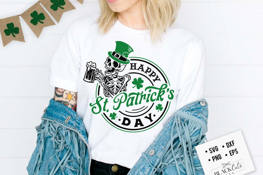 Happy St Patrick's Day svg, St Paddy's SVG, St Patricks Day SVG, Skull Patrick svg, St Patrick's Day skeleton svg