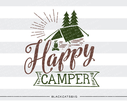 Happy camper -  SVG file Cutting File Clipart in Svg, Eps, Dxf, Png for Cricut & Silhouette - BlackCatsSVG