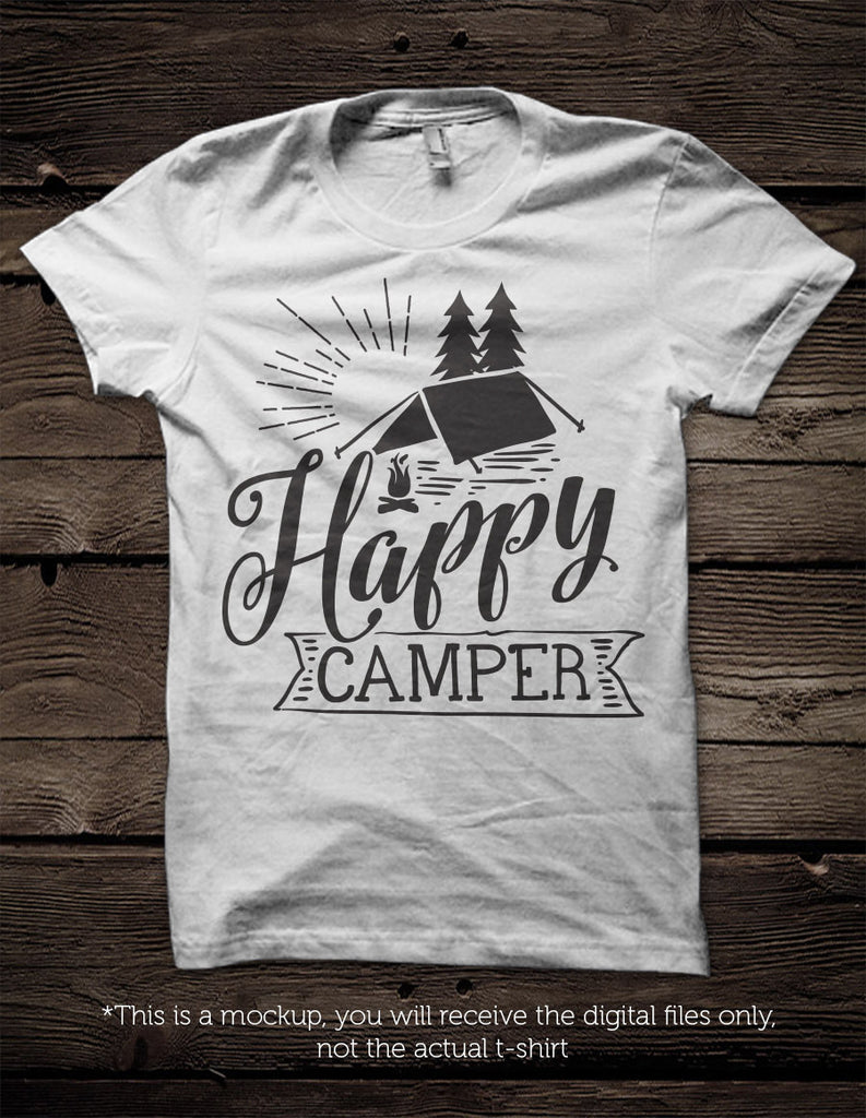 Happy camper - SVG file Cutting File Clipart in Svg, Eps, Dxf, Png