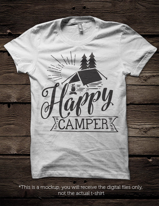 Happy camper -  SVG file Cutting File Clipart in Svg, Eps, Dxf, Png for Cricut & Silhouette - BlackCatsSVG