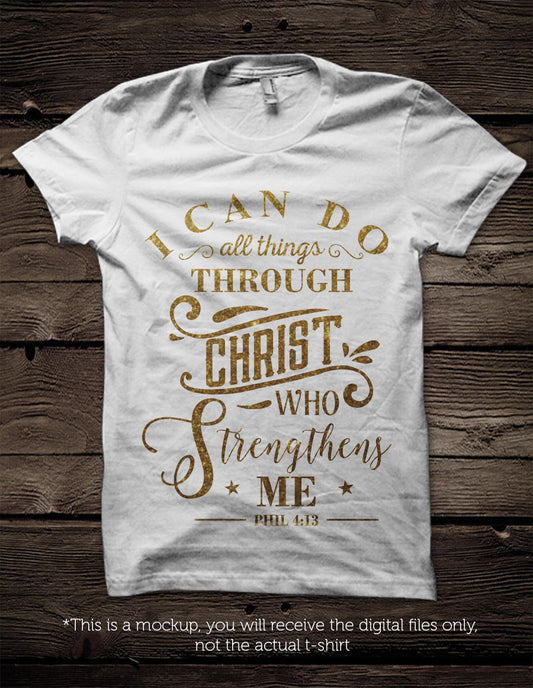 I can do all things through Christ who strengthens me SVG file Cutting File Clipart in Svg, Eps, Dxf, Png for Cricut & Silhouette  svg - BlackCatsSVG